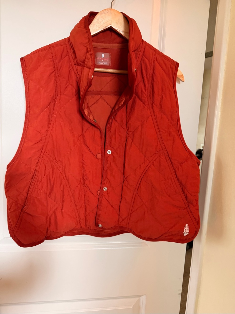FP Movement by Free People Quilted Rust Orange Sleeveless Vest